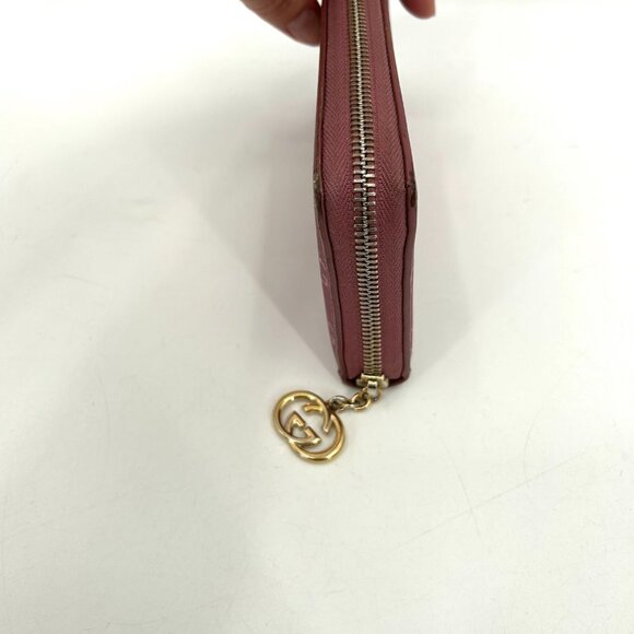 GUCCI Barbie Pink GG Signature Leather Full Zip Guccissima Continental Wallet - Picture 5 of 14